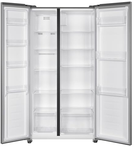 PKM SBS442ENFDIX Kühl-Gefrierkombination | Side by Side | Inox Design | 291 Liter Kühlen | 151 Liter Gefrieren | NoFrost | Schnellgefrieren Modus | Display | Türalarm | Kindersicherung