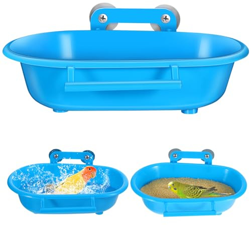 SOIMISS Vogelbadewanne für Sandbad Hängende Badeschale aus Langlebigem PP Material Kompakte Badebox für Papageien und Wellensittiche im Käfig