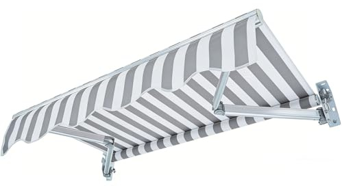SLHZM Tenda da sole,Design retrattile,2/2,5/3/3,5/4/5m, Installazione semplice, Angolo di inclinazione regolabile, Resistente al vento, Impermeabile e oscurante,Protezione UV(Black+White,2x1.5m)