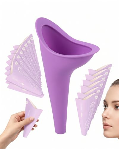 DLPRK 20 unidades de urinella desechable para mujer + 1 urinella reutilizable, embudo de orina de pie para viaje, camping, senderismo y coche