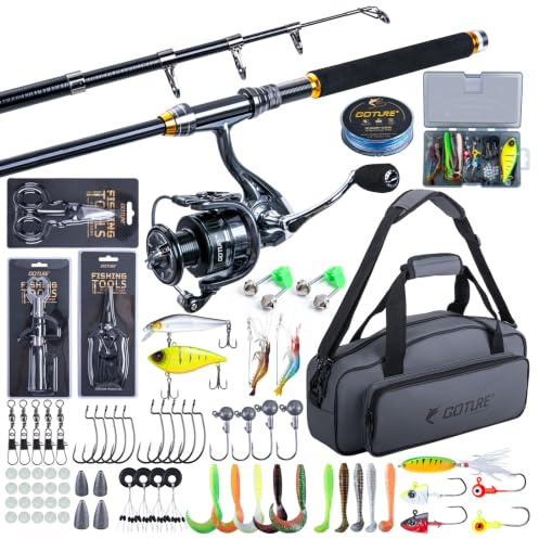 Goture Angelset 24T Carbon Angelrute 1,8-2,7m + Spinnrolle 5.2:1