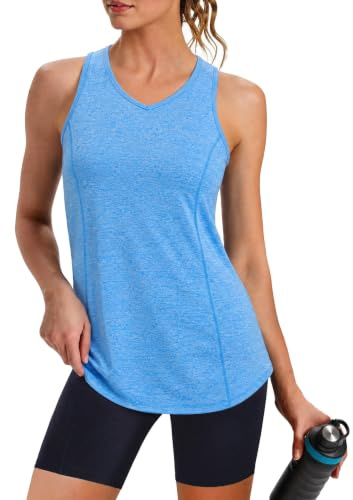Wayleb Camiseta Deporte Mujer de Tirantes Ligera para Yoga y Running