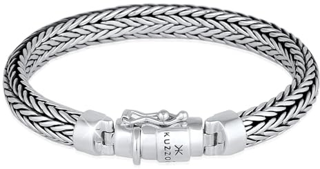 Kuzzoi Silberarmband Herrenarmband aus massivem 925 Silber Breite 7 mm | 335102