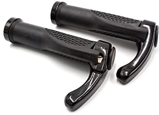 vhbw 2X Poignées de Guidon pour vélo et VTT - Poignee avec Cornes Bar-Ends, Ergonomique, Noir
