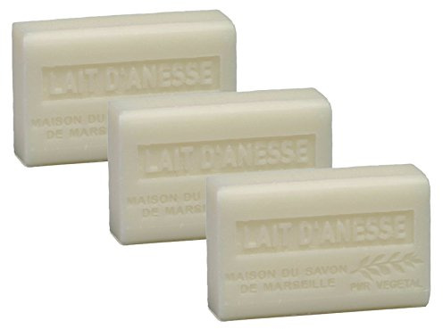 Maison du Savon de Marseille - 3er-Set Provence-Seifen mit Sheabutter - Eselsmilch (Lait d'Anesse) - 3 x 125 g