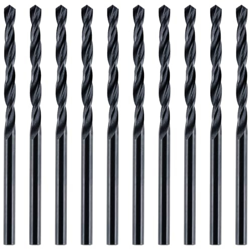Rennie Tool - Box Of 10 x 3mm HSS Jobber Drill Bits - Black Roll Forged | DIN338 HSS-R 3mm Drill Bits For Carbon + Alloy Steel, Plastics & Wood (3mm x 61mm)
