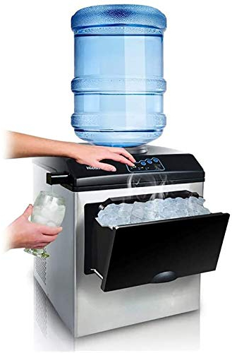 Máquina Hielo con Pantalla LED, Dispensador de Agua 2 En 1, Encimera De La Máquina Para Hacer Cubitos de Hielo Incorporada, 25 Kg de Hielo Por 24 Horas, 3 Tipos de Hielo