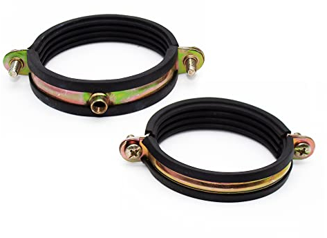 DOJA Industrial | Collari per Tubi a Doppia Vite | Dimensione: 60 mm | 5 Pezzi | Morsetti per tubi con Barra Filettata e Gomma Ideali per il Fissaggio di Tubi Gas, Tubo Acqua