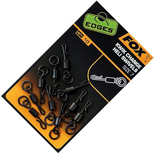 Fox Edges Kwik Change Heli swivels Gr. 7-10 Ringwirbel zum Karpfenangeln, Karpfenwirbel für Helikopterrigs