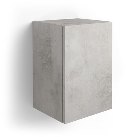 MOBILI FIVER, Iacopo Würfelwandschrank mit Tür, Grauer Beton, Made In Italy