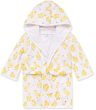 Burt's Bees Baby Infant Hooded Robe Organic Knit Terry Unisex Bathrobe, Unisex Boys and Girls, Size 0-9 Months Old