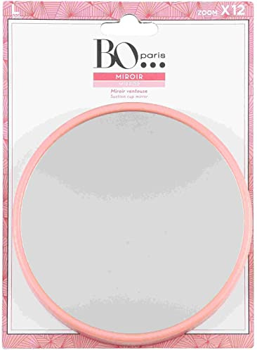 Bo...Paris - Miroir Rond à Ventouse - Grossissant Zoom x12 - Miroir de Maquillage - Lot de 1