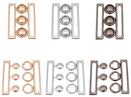 BENECREAT 3 Set 3 Farben Breite Taille Gürtelschnalle, 6.8x3 cm Metallhakenschnalle Befestigungsgürtel Zubehör für DIY Taillengürtel Handnähen Kleid Gürtelherstellung