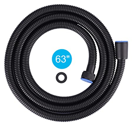 Aleasha Matte Black Finished Shower Hose, 63 Inches SUS 304 Stainless Steel Extra Long Shower Head Hose Replacement Handheld Shower Head Hose for Pet Bathroom Bathing Cleaning