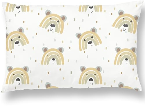 Funda De Almohada para Niños De Tamaño 33x45 En Algodón Oeko-Tex - Funda De Cojín Infantil Pequeño Suave Y Cómoda - Rectangular - Funda De Almohada Cuna Bebe Y Niños Estampada