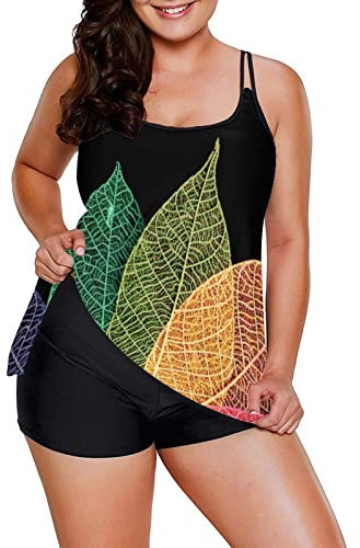 Yowablo Bequeme Badeanzüge für Frauen, zweiteilig, fließende Tankini-Badeanzüge mit Boyshorts, U-Ausschnitt, Schwimm-Tanktops, Badeanzüge, 2-teilige Badebekleidung Steinhart Uhren