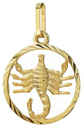 NKlaus Skorpion Sternzeichen 585 Gelb Gold 14 Karat 15mm Kettenanhänger Horoskop Zodiak 13325