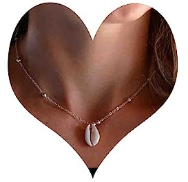 Atentuyi Boho Muschel Anhänger Halskette Silber Muschel Halskette Muschel Choker Halskette Perle Satelliten Kette Strand Natürliche Muschel Halskette Schmuck Für Frauen Und Mädchen