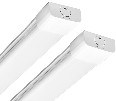 Anten 2stk Feuchtraumleuchte LED 150cm, 45W 4950LM LED Neonröhre, Neutralweiß 4000K Feuchtraumlampe, IP65 Wasserfest Wannenleuchte, Werkstattlampe, Kellerleuchte, Deckenleuchte für Büros Lager Garage