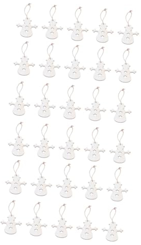 Zerodeko 2 Sets Personalisierte Weihnachtsdekoration Blanke Holzanhänger Zum Bemalen Ihrer Eigenen Für Baum- Oder Wanddekorationen 30 Stück * 2