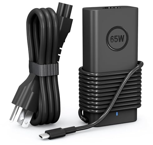65W USB-C Compatible with Dell Laptop Charger XPS 13 and Latitude Charger 3340 3440 3540 3550 5420 5430 5520 5320 5340 5440 5550 7440 7490 7640 7410 7310 2-in-1 9440 2in1 Laptop - Power Cord Included