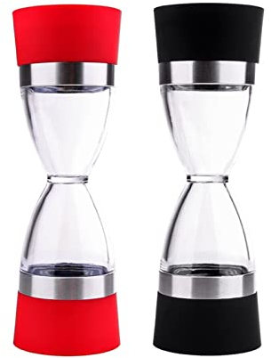 NEBE Macinapepe Pepe 2 su 1 Sale e Pepe a Forma di Clessidra ginder Spezia Shaker Cucina Gadget Strumenti di Cottura Dual Manuale smerigliatrice Pepe Macinapepe Manuale Macinaspezie