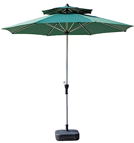 ASerZenith Gartenschirm aus Polyester, Terrassenschirm, Handkurbel, Markttischschirm mit Standfuß, Strandschirm, stabiler Sonnenschutz für den Gartenpool, befüllbarer Standfuß