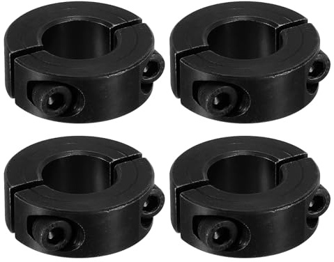 PATIKIL Geteilte Stellringe 18mm Langweilige 36mm OD 13mm Dicke, 4er Pack 45#Aluminiumlegierung Tiefenanschlagringe Klemm mit Gewindestift für die Maschinenbauindustrie, Schwarz