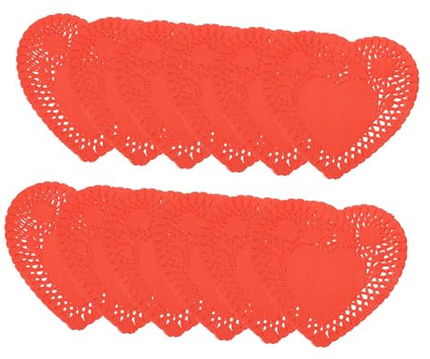 COLLBATH 100blätter Mini Herz Papierdeckchen Lebensmittelechte Tischsets Für Hochzeiten Valentinstag Und Partys Ölfest Für Kuchen Und Desserts