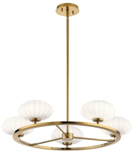 Licht-Erlebnisse Deckenlampe Badezimmer LED G9 inkl. Ø 71 cm H: max. 1 m verstellbar Metall Glas in Gold Weiß 3000 K warmweiß Deckenleuchte Badlampe Kornleuchter