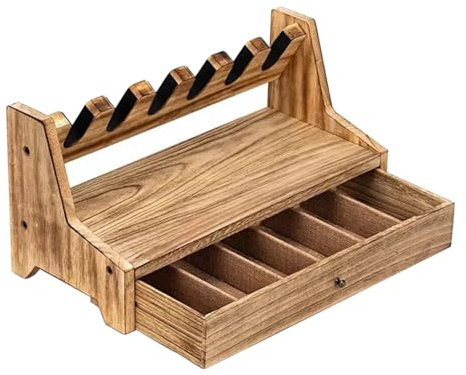 BDKMMS Pistol Rack, Wooden Handgun Holder Pistol Display Rack Gun Storage Organizer Accessories for Most Pistols and Bullets