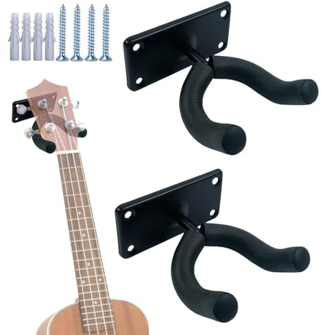 Lot de 2 supports muraux rectangulaires pour guitare - Support mural pour violon avec 4 vis, supports muraux pour guitare acoustique et violon - 4 boulons d'extension