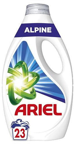 Ariel Lessive Liquide, 92 Lavages (4 x 23 Lavages), Alpine, Action détachante en 1 seul lavage, fabriqué en France
