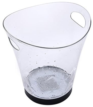 Seau à glace lumineux à LED 5 L grande capacité pour fêtes et clubs avec fonction de changement de couleur automatique