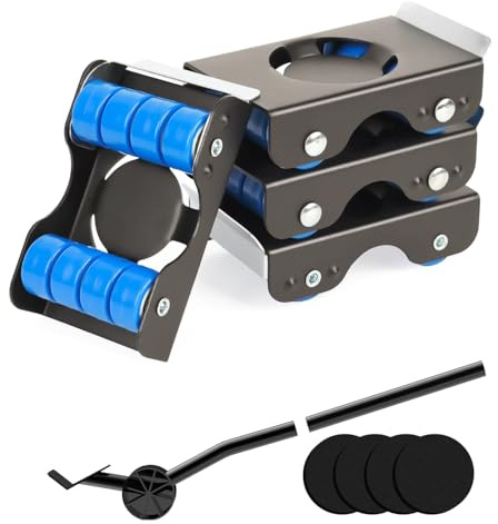 HechoVinen Juego de ruedas de transporte para muebles, deslizadores de muebles y ruedas de transporte de muebles con 8 ruedas, ruedas de transporte resistentes para muebles pesados