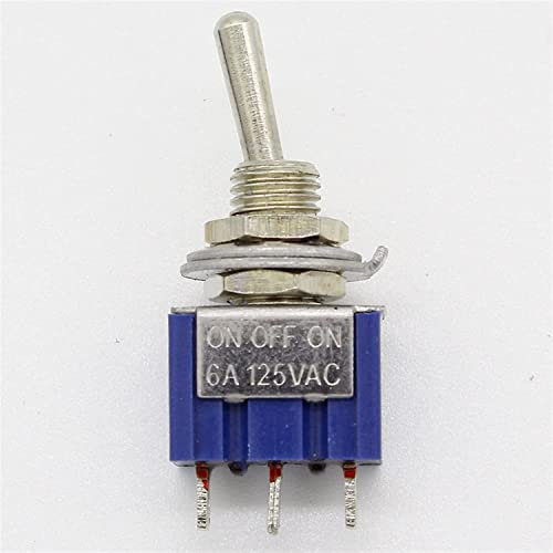 10Pcs ON-Off-ON 3 Pin 3 Posizione Mini interruttore a levetta AC 125V/6A 250V/3A
