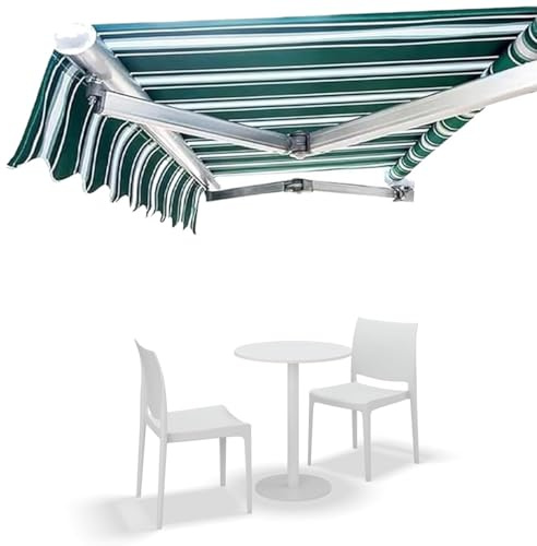 Tela di ricambio per tenda da sole, 3 x 2,4 m, 2,4 x 1,5 m, 2 x 1,5 m, impermeabile, retrattile, copertura superiore per patio, portici e giardini (verde 6 x 5 m)