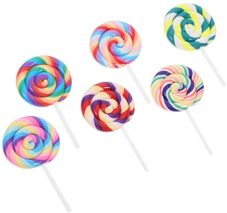 VANZACK 6pezzi Ciondoli Per Lecca-lecca Caramelle Finte in Argilla Morbida Decorazioni Per Lecca-lecca Accessori Fai Da Te Oggetti Di Scena Per Lecca-lecca