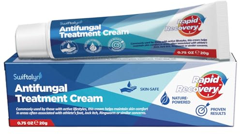 Crema antimicotica per piedi e pelle: uso quotidiano per la pelle soggetta a piede d’atleta, funghi cutanei e micosi inguinale – formula naturale per uomo e donna, 20 g