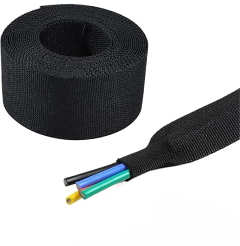 Guaina per cavi intrecciata termorestringente ID 6~100 mm, isolamento ignifugo, guaina di protezione per cavi, organizzatore automatico di linee(ID 90mm,2 meters)