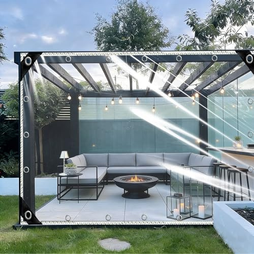 Bâche Transparente 2 x 3 m avec Oeillets, Anti-Déchirure, Imperméable Feuilles de Plastique, Bache de Serre pour Extérieur, Plantes, Serre, Jardin, Blanc