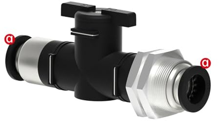 Air Valve BM Bulkhead Pneumatic Connectors Push In Quick Connector Hand Valve To Turn Switch Manual Ball Current Limiting(BM4-4,10PCS) Plumbing Fittings