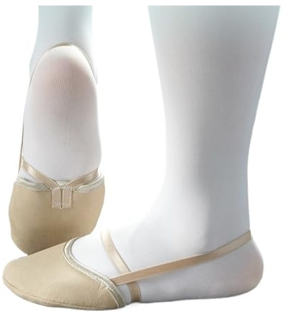 SDIUAKBV Halv palm balettskor professionella balettskor läder mjuk sula gymnastik tofflor övning ballerina, Strumpa, X-Small
