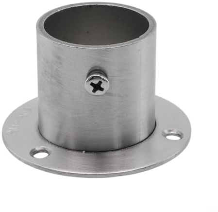 Flangia in acciaio inossidabile per montaggio a parete con tubo rotondo con vite di bloccaggio progettata per scenari di installazione permanente (32 mm)