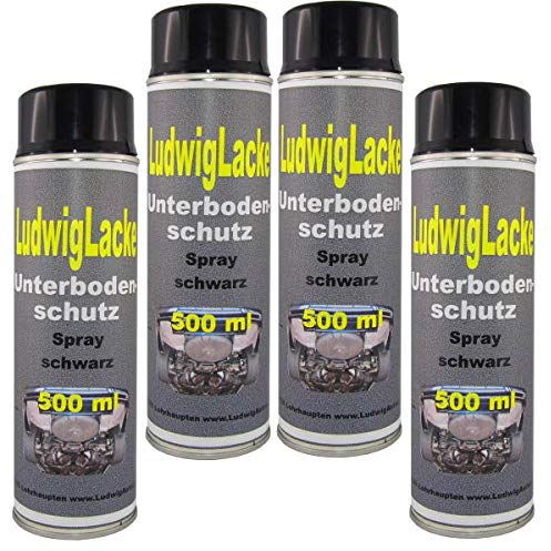 4 x 500 ml Spray Profi Unterbodenschutz schwarz überlackierbar