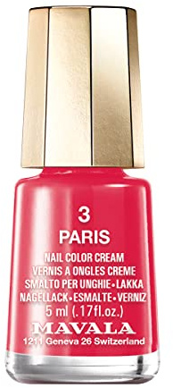 Mavala - Vernis à Ongles Mini Color Rouge - Application Précise et Aisée - Longue Tenue - Séchage Rapide - Brillance Durable - Formule Végane - Crème - 03 Paris