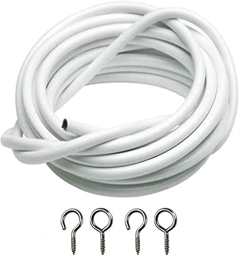 live-wire-direct Seilspannsystem für Vorhänge, inkl. Ösen und Haken, Weiß - 2 m