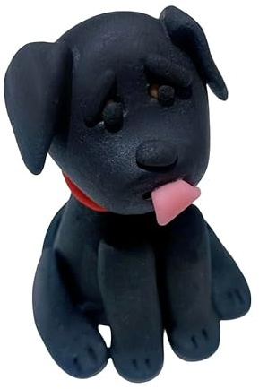 Labrador cake topper - black - Edible - fondant dog