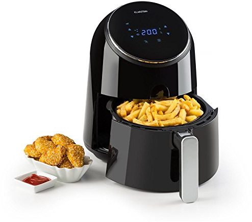 Klarstein AirVital - Heißluftfritteuse, Fritteuse, AirFryer, 1300 W, 2,5 L Füllmenge, fett-frei Frittieren, Backen, Grillen, Rösten, 8 Programme, CeraPlus Anti-Haft-Beschichtung, schwarz