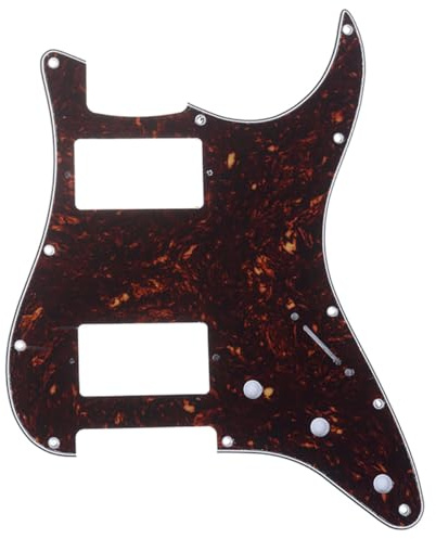 Musiclily Pro 11 Löcher HH Schlagbrett 2 Humbucker 4 lagig Tortoise Shell | für Fender American/Mexican Standard Strat Modern Style E-Gitarre